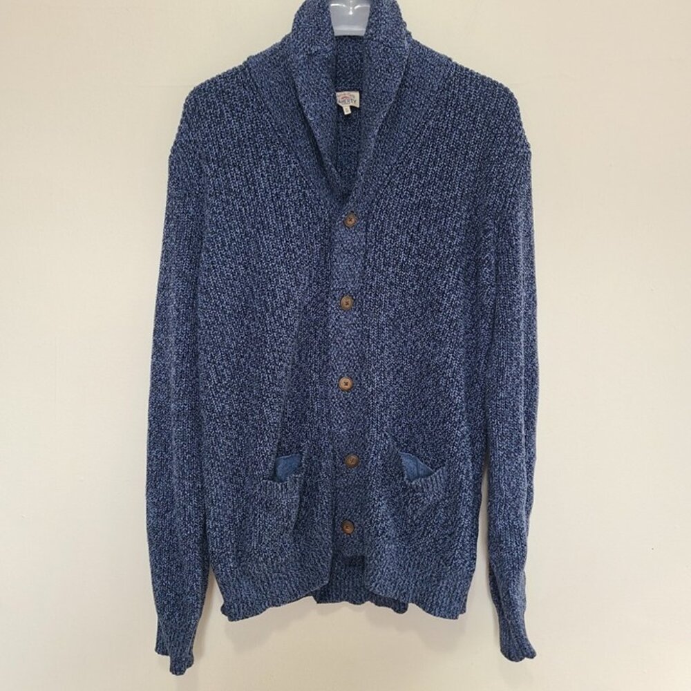 Faherty Men’s Marled Cardigan Navy Night Marl Knit Size XL